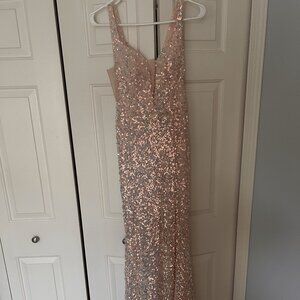 Light Pink Sequin Prom Dress